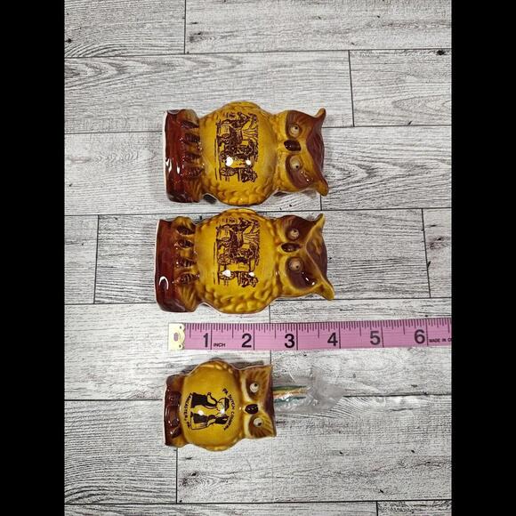 Vintage Owl Salt & Pepper Shakers, Toothpicks Horse Carriage, Googly Eyes, Amish - Picture 9 of 10